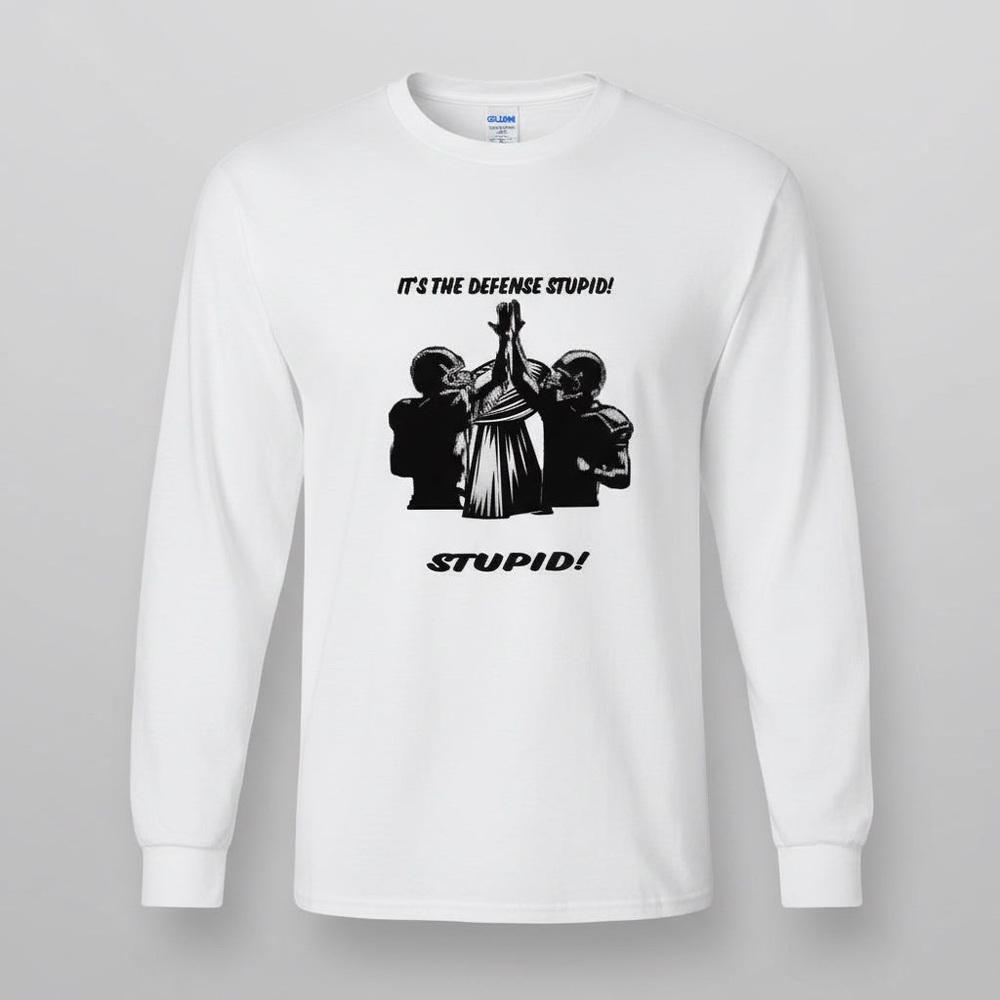 Gildan White Graphic Long Sleeve Men's Tee